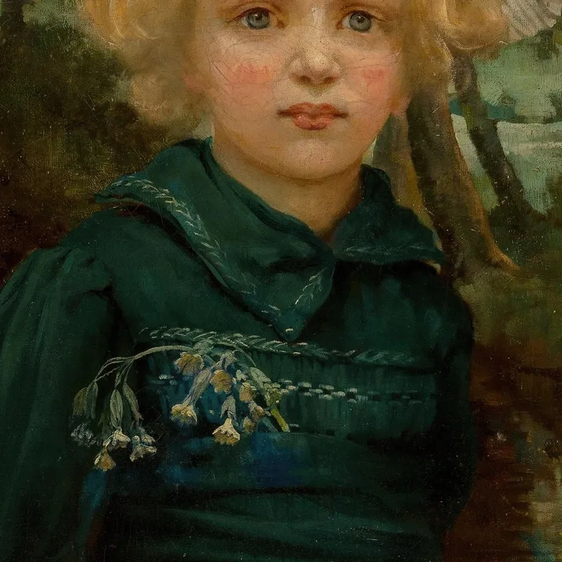 Bildnis Eines Mädchens In Grünem Kleid Hans Thoma