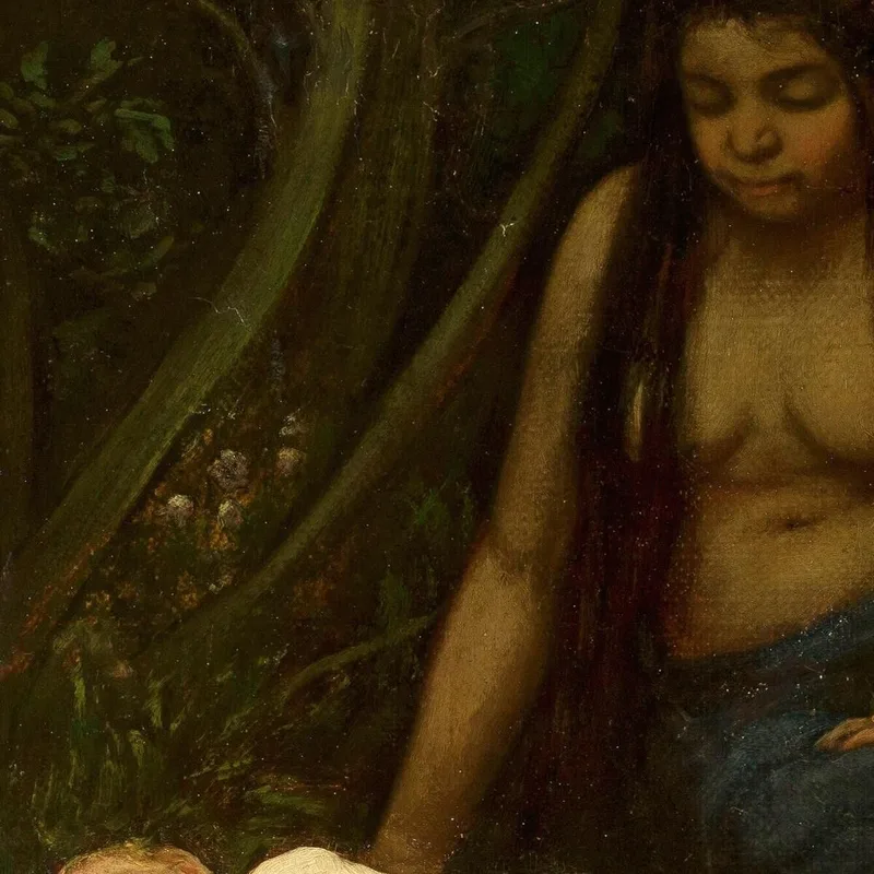 Satyr'S Family Bringing Up Of Zeus Hans Thoma