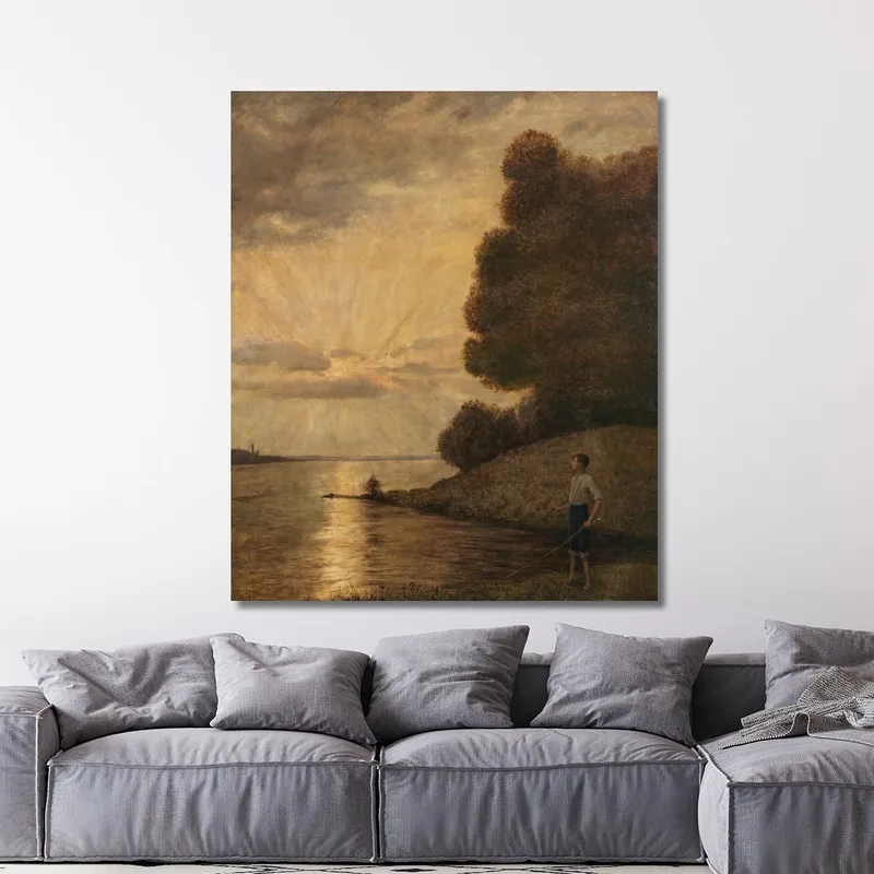 Sonnenuntergang Am Oberrhein Hans Thoma