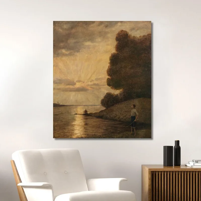 Sonnenuntergang Am Oberrhein Hans Thoma