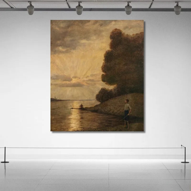 Sonnenuntergang Am Oberrhein Hans Thoma