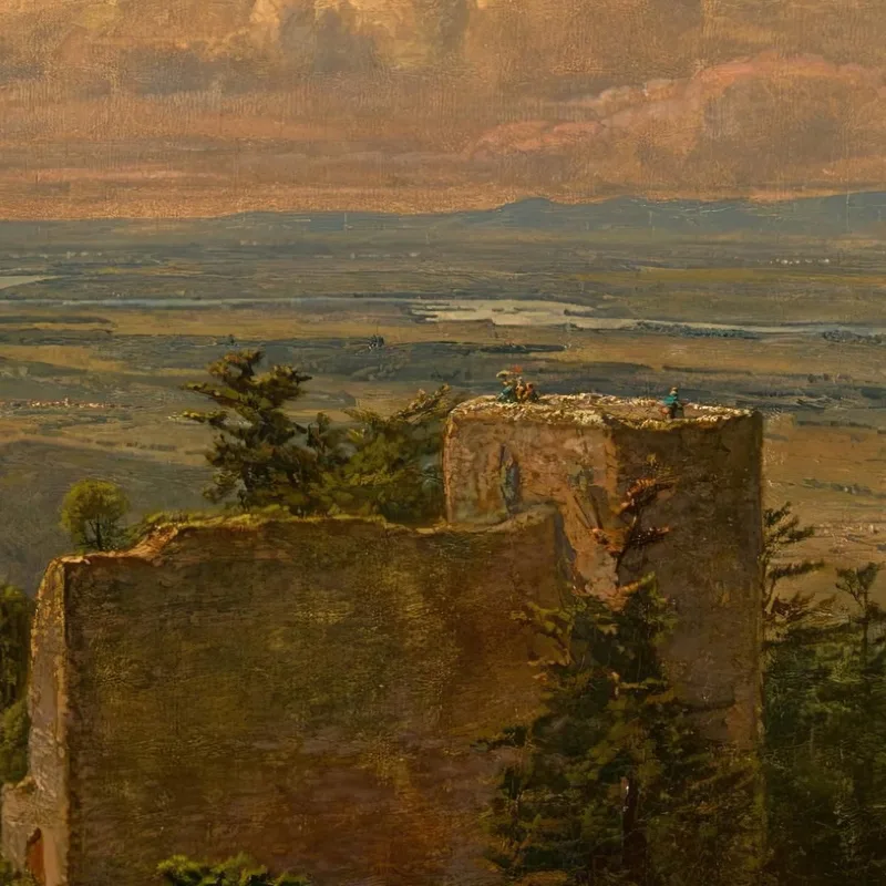 The Ruins Of The Castle At Hohenbaden Looking Out Over The Rhine Valley Hans Thoma