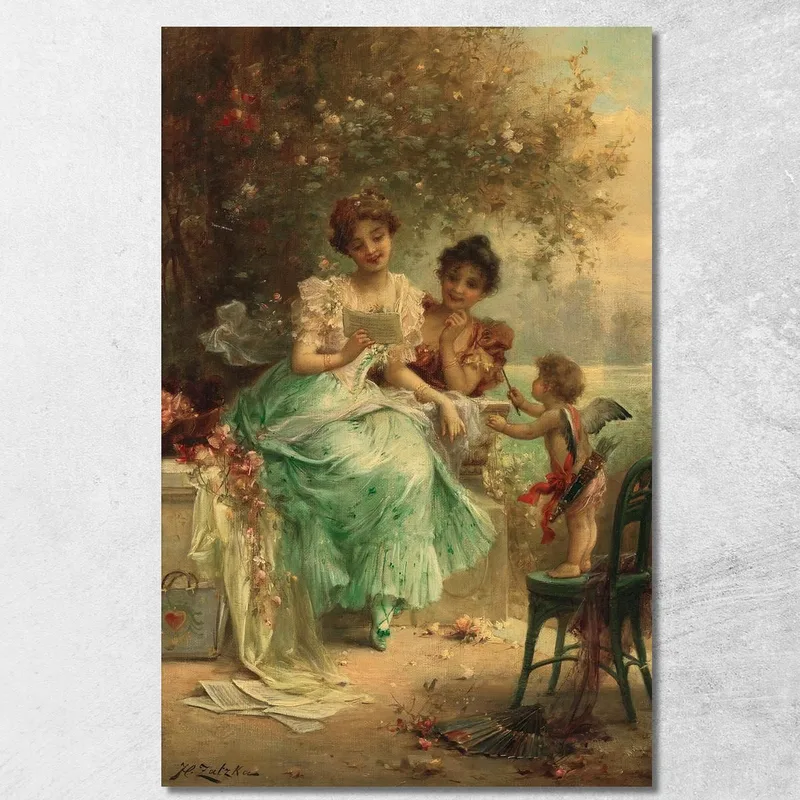 La Lettera D'Amore Hans Zatzka quadro stampa su tela