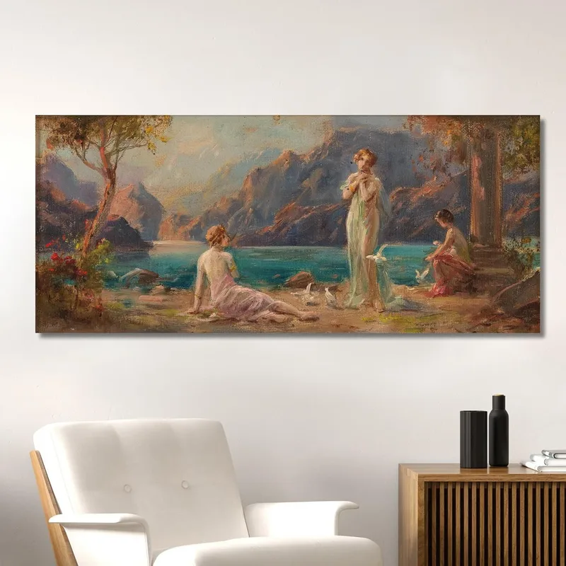 Donne In Riva Al Lago Hans Zatzka