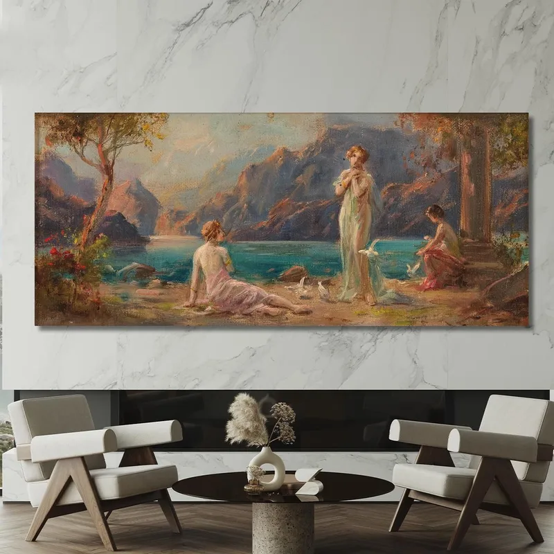 Donne In Riva Al Lago Hans Zatzka