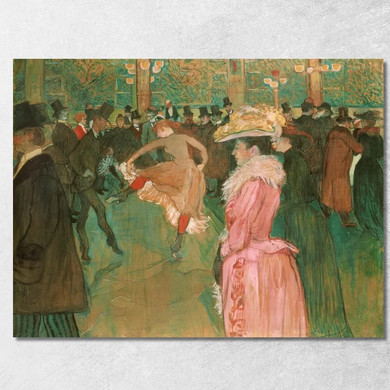 Al Moulin Rouge - La Danza Henri de Toulouse-Lautrec quadro stampa su tela
