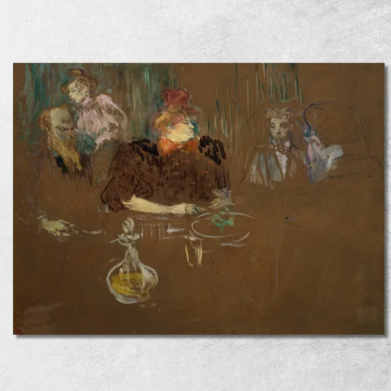 A Tavola Con Monsieur E Madame Natanson Henri de Toulouse-Lautrec quadro stampa su tela