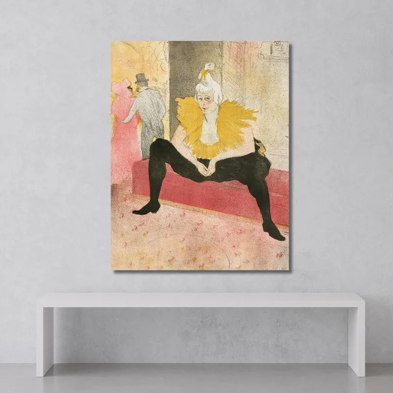 Elles - The Seated Clown Mlle Cha-U-Ka-O Henri de Toulouse-Lautrec