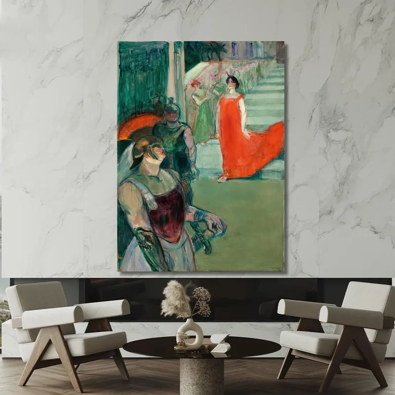 La Ópera 'Messalina' En Burdeos: Messalina Desciende La Escalera Flanqueada Por Figurantes Henri de Toulouse-Lautrec l