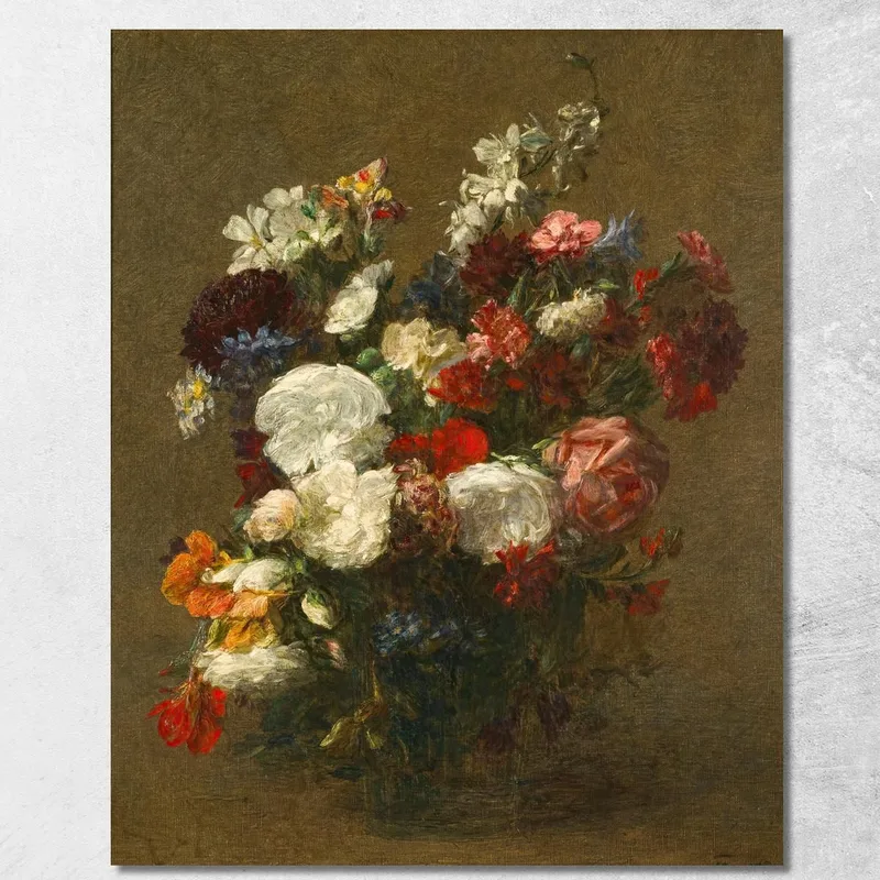 Vari Fiori Henri Fantin-Latour quadro stampa su tela