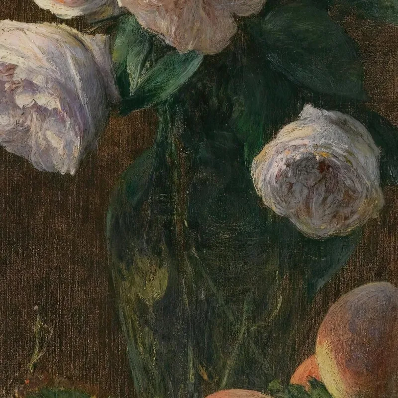 Stillleben-Vase Mit Rosen Pfirsichen Und Trauben Henri Fantin-Latour
