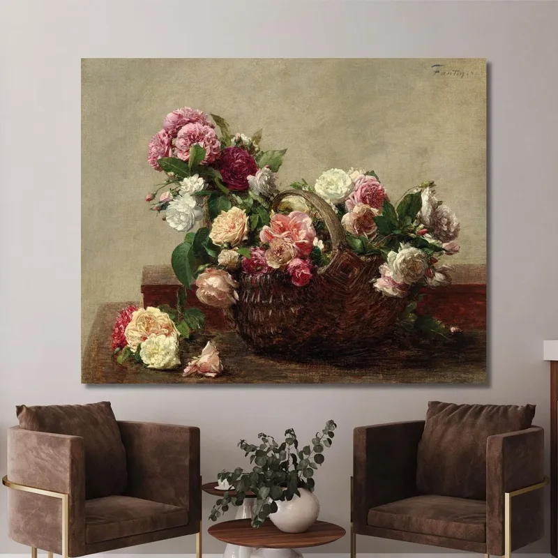 Cesta De Rosas Henri Fantin-Latour