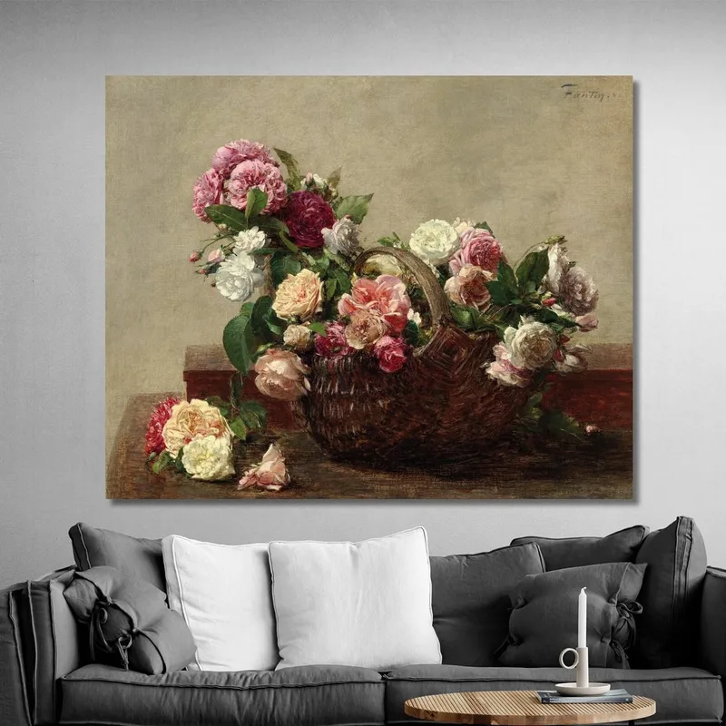 Cesta De Rosas Henri Fantin-Latour