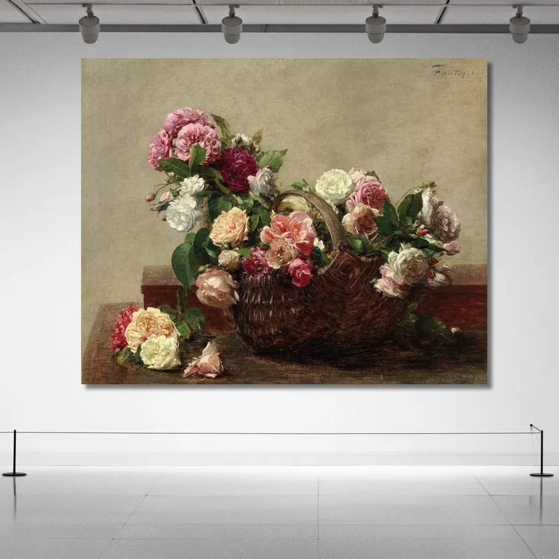 Cesta De Rosas Henri Fantin-Latour