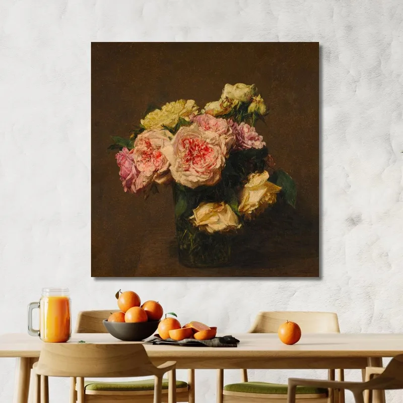 Roses Dans Un Vase De Cristal Henri Fantin-Latour
