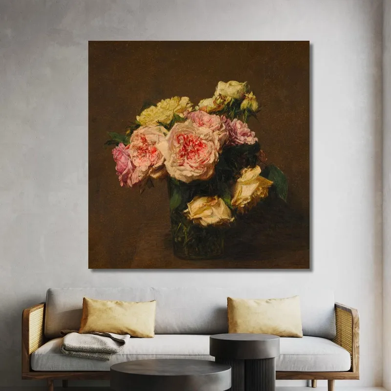 Roses Dans Un Vase De Cristal Henri Fantin-Latour