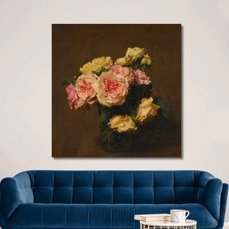 Roses Dans Un Vase De Cristal Henri Fantin-Latour