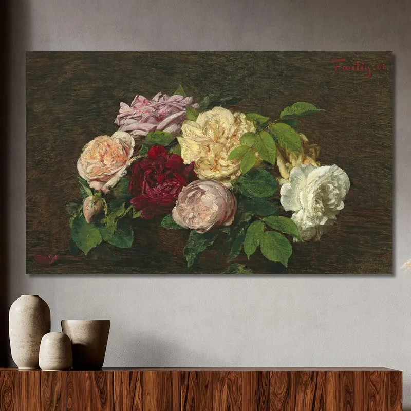 Roses Of Nice On A Table Henri Fantin-Latour