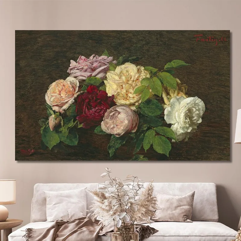 Roses Of Nice On A Table Henri Fantin-Latour