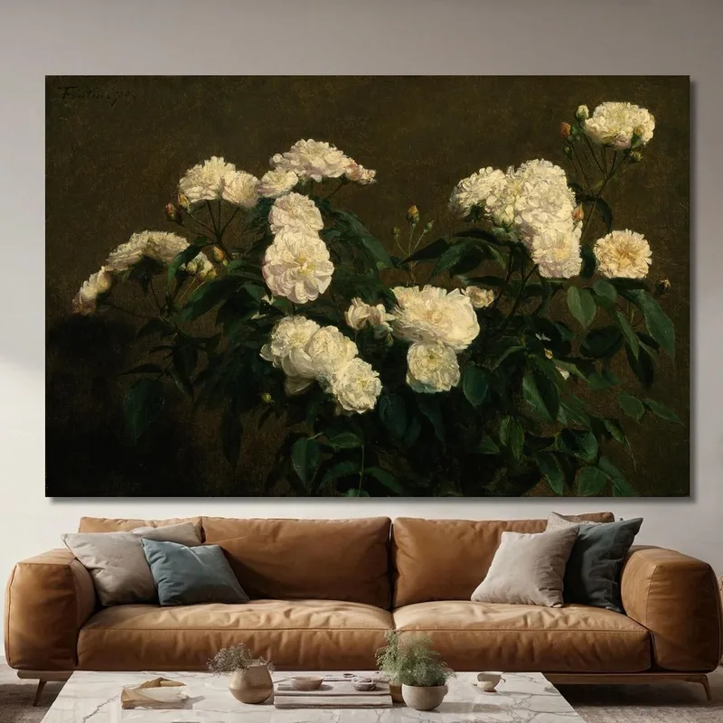 Natura Morta Di Rose Bianche Henri Fantin-Latour