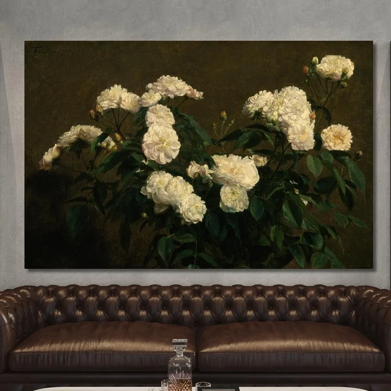 Natura Morta Di Rose Bianche Henri Fantin-Latour