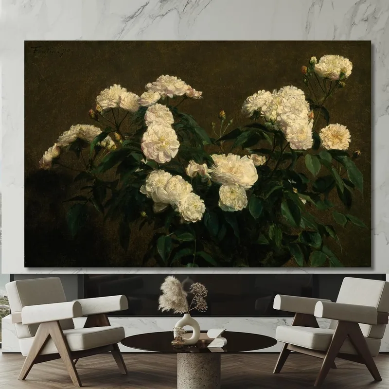 Natura Morta Di Rose Bianche Henri Fantin-Latour