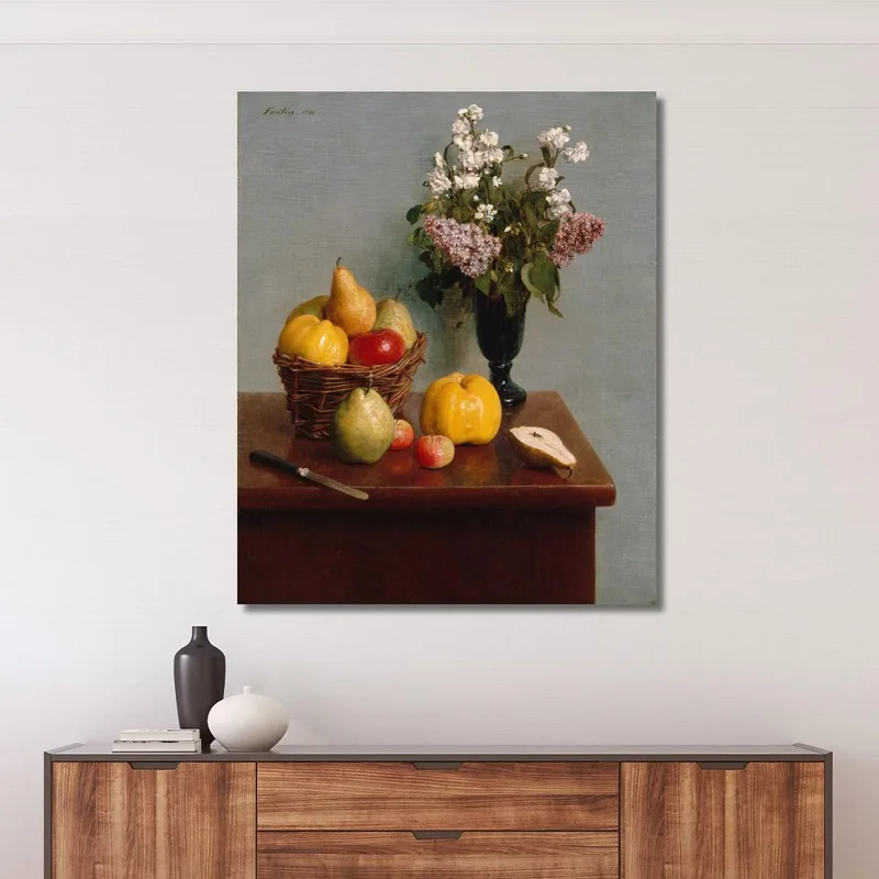 Still Life With Flowers And Fruit Henri Fantin-Latour