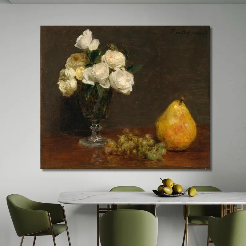 Natura Morta Con Rose E Frutta Henri Fantin-Latour