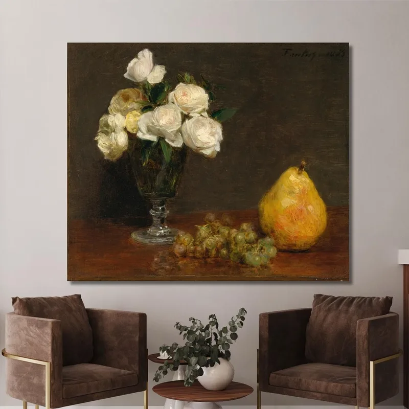 Natura Morta Con Rose E Frutta Henri Fantin-Latour