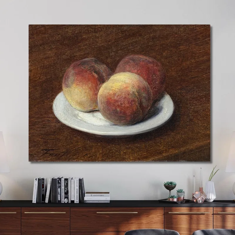 Drei Pfirsiche Auf Einem Teller Henri Fantin-Latour