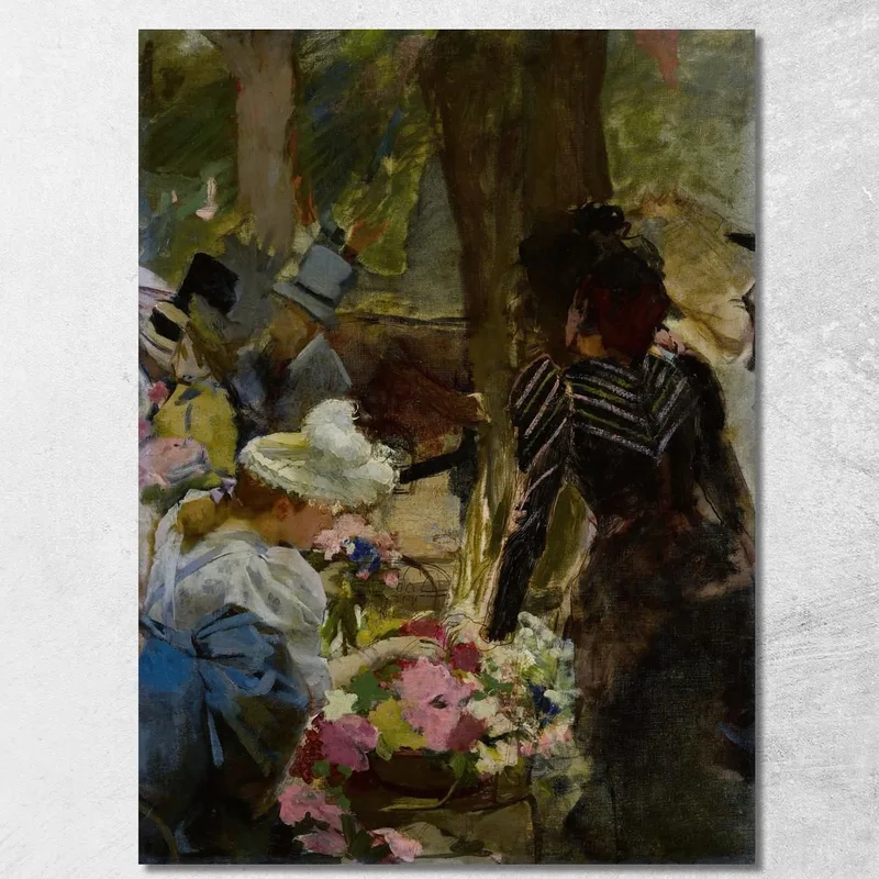 Il Mercato Dei Fiori Henri Gervex quadro stampa su tela
