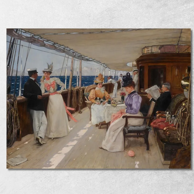Yachting Dans L'Archipel Henri Gervex tableau impression sur toile
