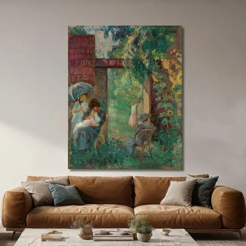 Femmes Et Enfants Dans Un Jardin En Été Henri Lebasque