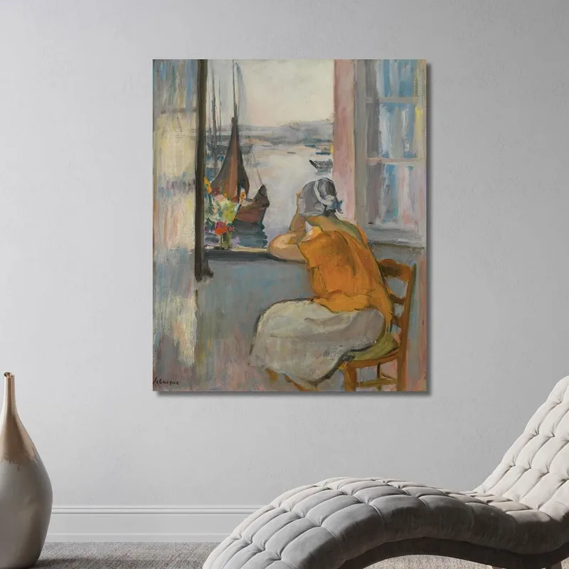Giovane Donna Davanti Alla Finestra Aperta Sull'Île D'Yeu Henri Lebasque