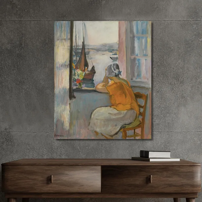 Giovane Donna Davanti Alla Finestra Aperta Sull'Île D'Yeu Henri Lebasque