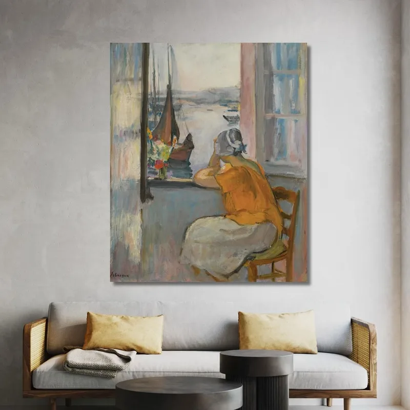 Giovane Donna Davanti Alla Finestra Aperta Sull'Île D'Yeu Henri Lebasque