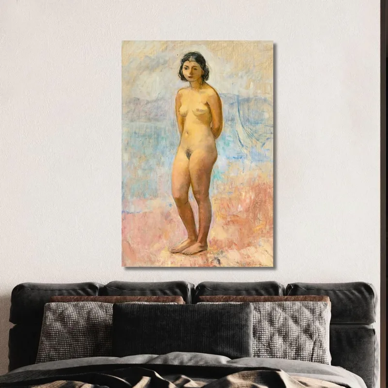 Junges Nacktes Mädchen Steht Henri Lebasque
