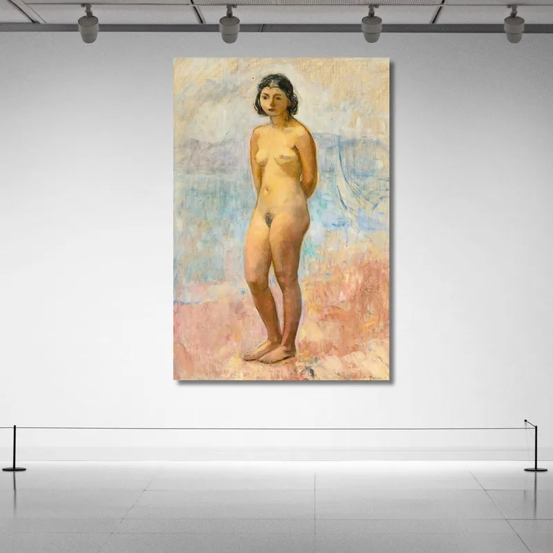 Junges Nacktes Mädchen Steht Henri Lebasque