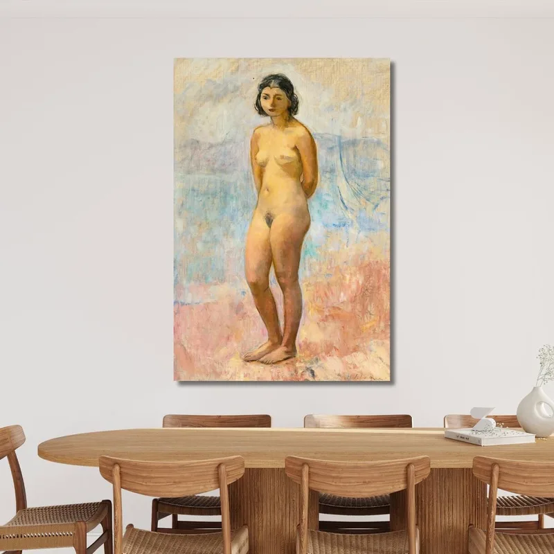 Junges Nacktes Mädchen Steht Henri Lebasque