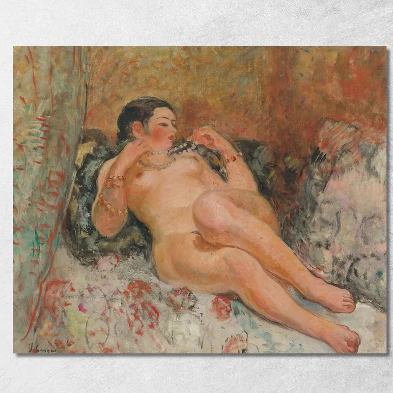Nacktes Lügen Henri Lebasque drucken auf leinwand