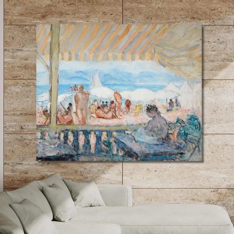 Veranda Am Strand Von Cannes Henri Lebasque