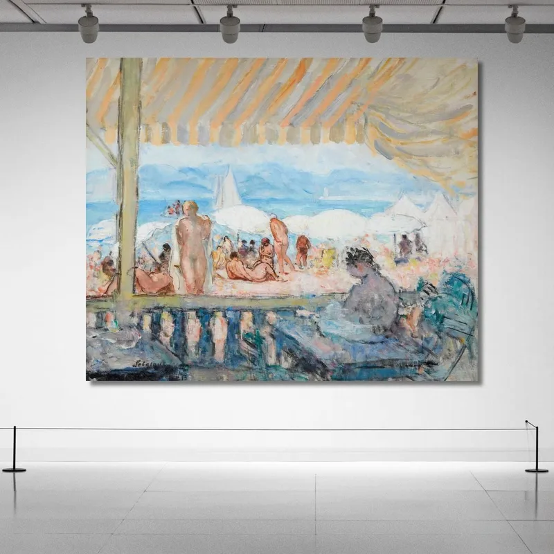 Veranda Am Strand Von Cannes Henri Lebasque