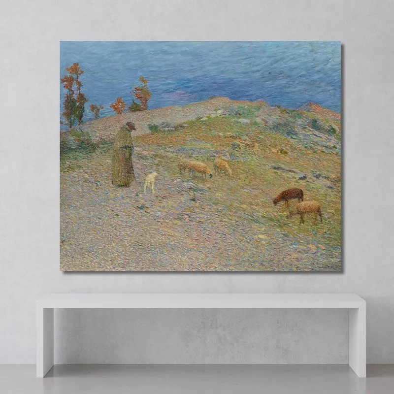 Schäfer Mit Seinen Schafen In Den Causses Henri Martin