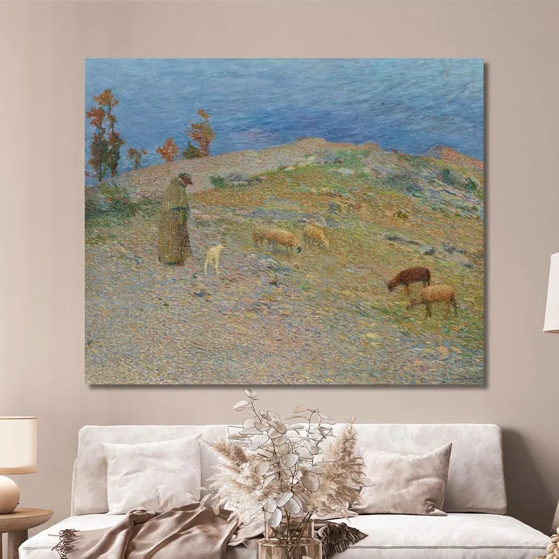 Schäfer Mit Seinen Schafen In Den Causses Henri Martin