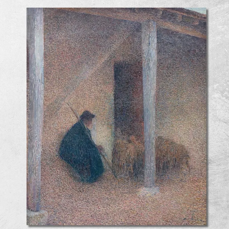 Shepherd Bringing In His Sheep Henri Martin canvas print