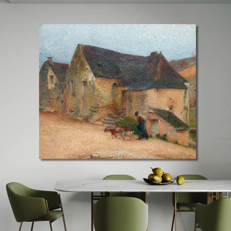 Ziegenhirtin Vor Einem Alten Haus In Labastide Henri Martin