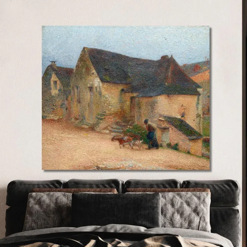 Ziegenhirtin Vor Einem Alten Haus In Labastide Henri Martin
