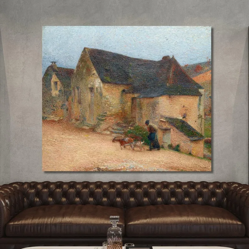 Ziegenhirtin Vor Einem Alten Haus In Labastide Henri Martin