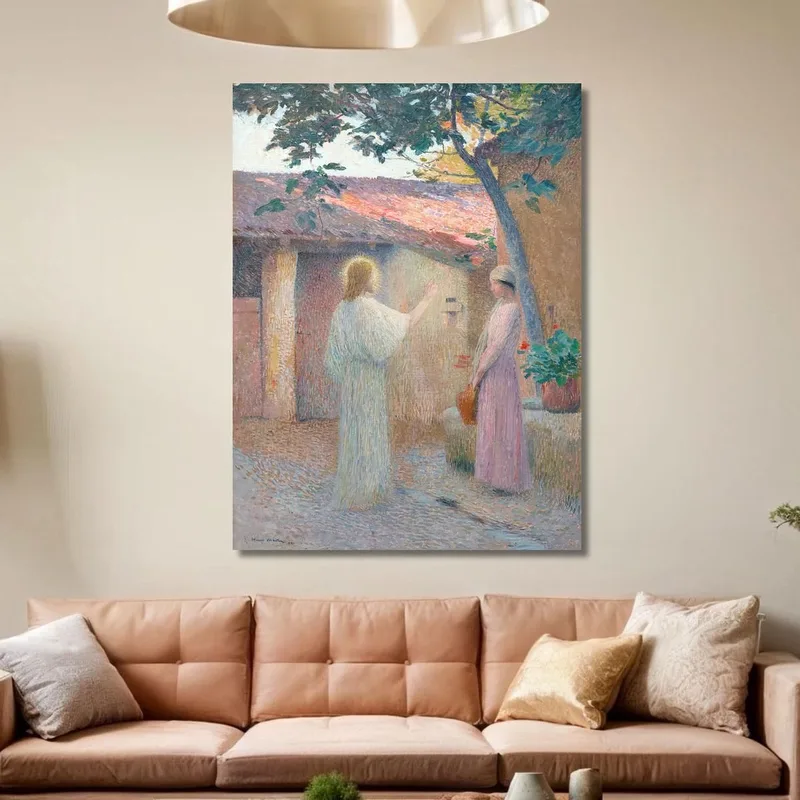 Christus Und Die Frau Von Samaria Henri Martin