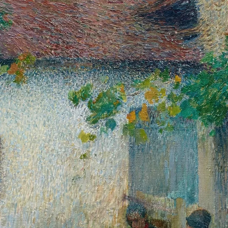 Pareja Conversando Frente A La Granja Henri Martin